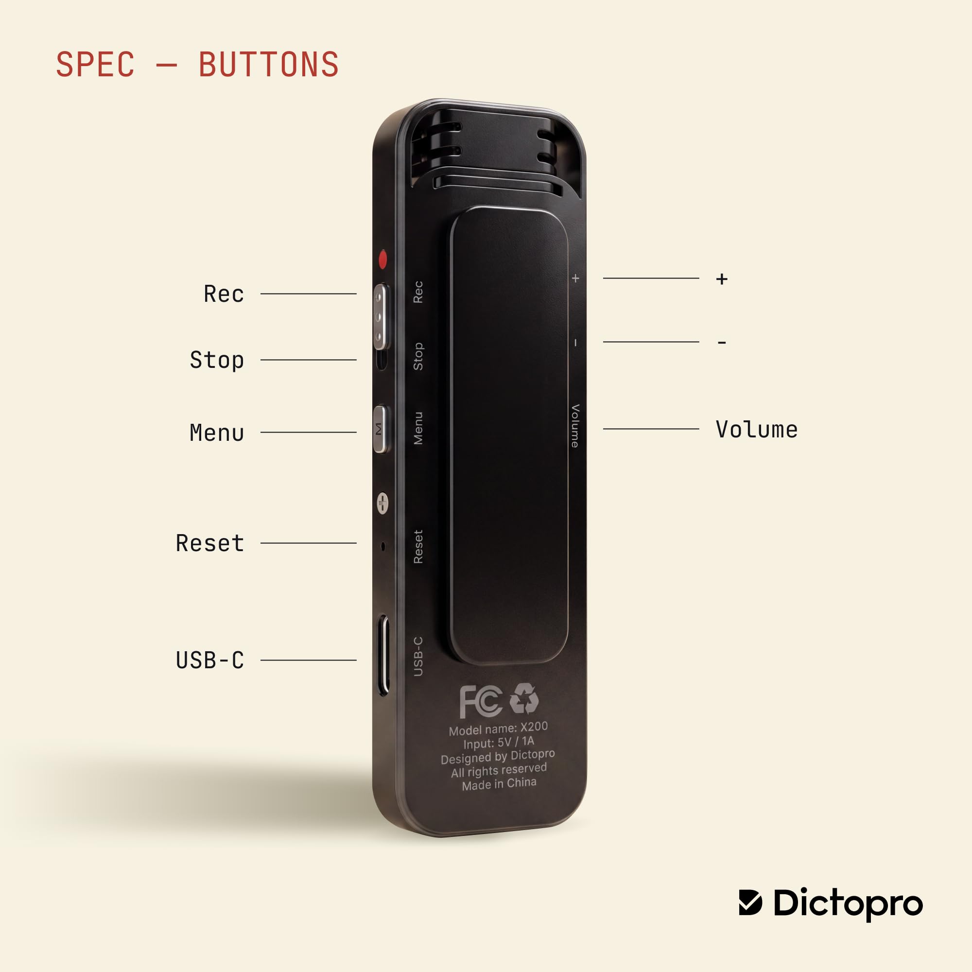 X200 Enregistreur vocal numérique à activation vocale, batterie 582H, réduction du bruit, enregistreur audio portable avec micro pour conférences, réunions, entretiens – Qualité sonore claire