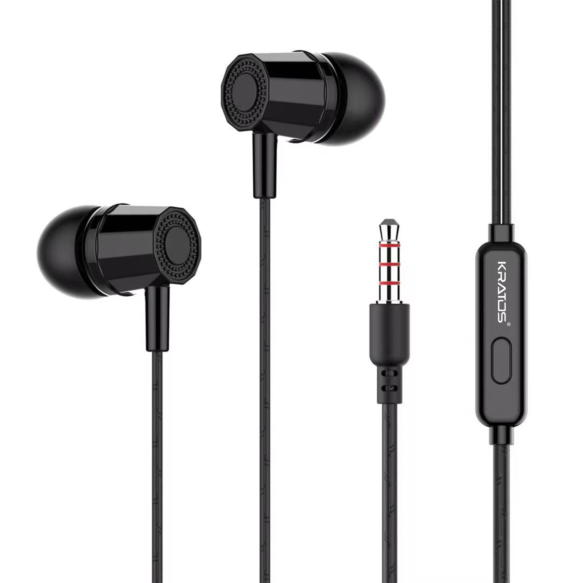 Kratos E02 Wired Earphones with 3.5mm Jack in-line Mic Control for Clear Calling & Music, Multi-Functional Controller, Sweat Resistant, Comfort Fit Wired Ear Phones, Compatibility with All Mobiles-image-18