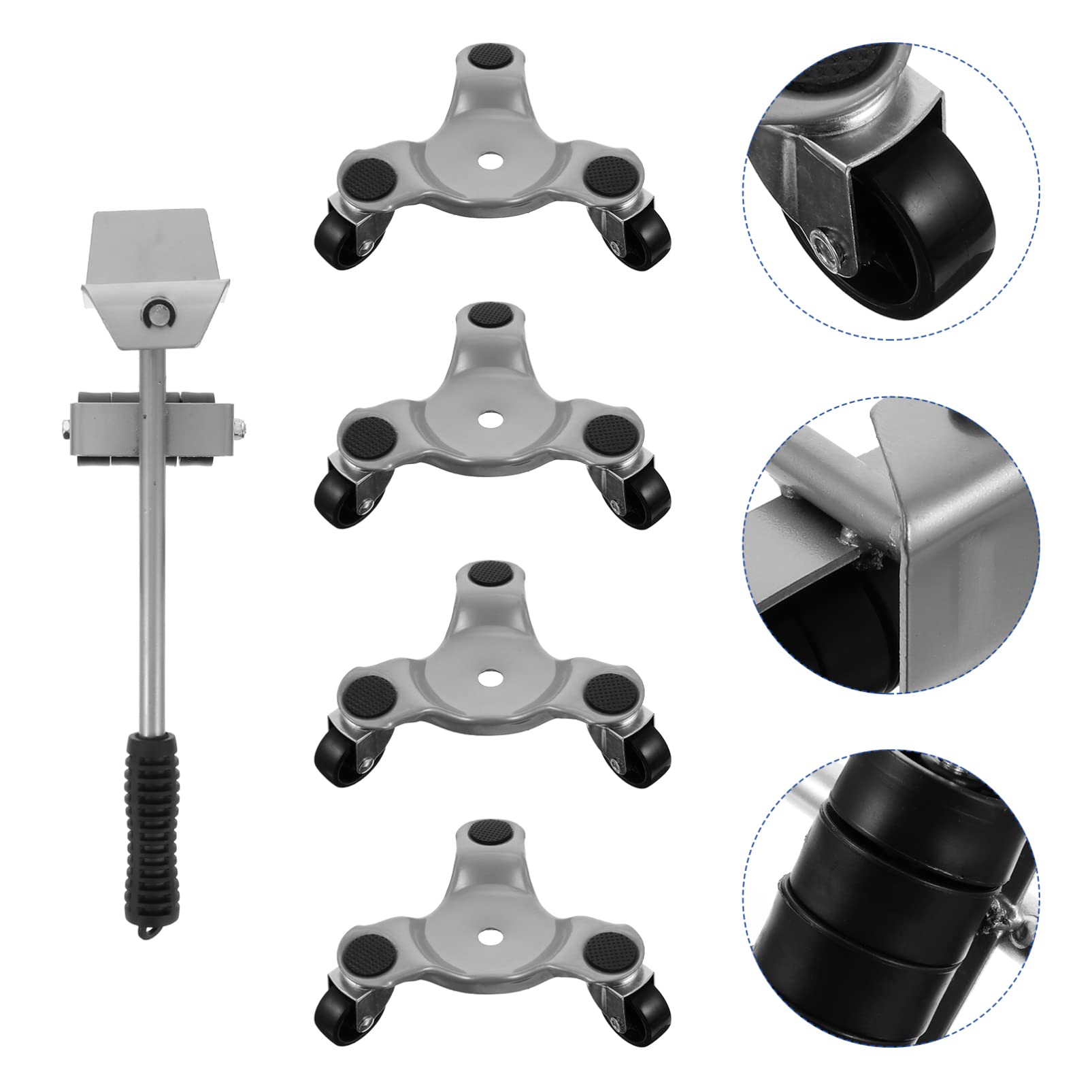 Gadpiparty 5pezzi Sollevatore Per Mobili Pesanti Kit Di Trasloco Con Rulli Scorrevoli e Asta Di Sollevamento Set Di Strumenti Per Traslochi Per Casa e Ufficio Per Spostare Mobili Senza Fatica