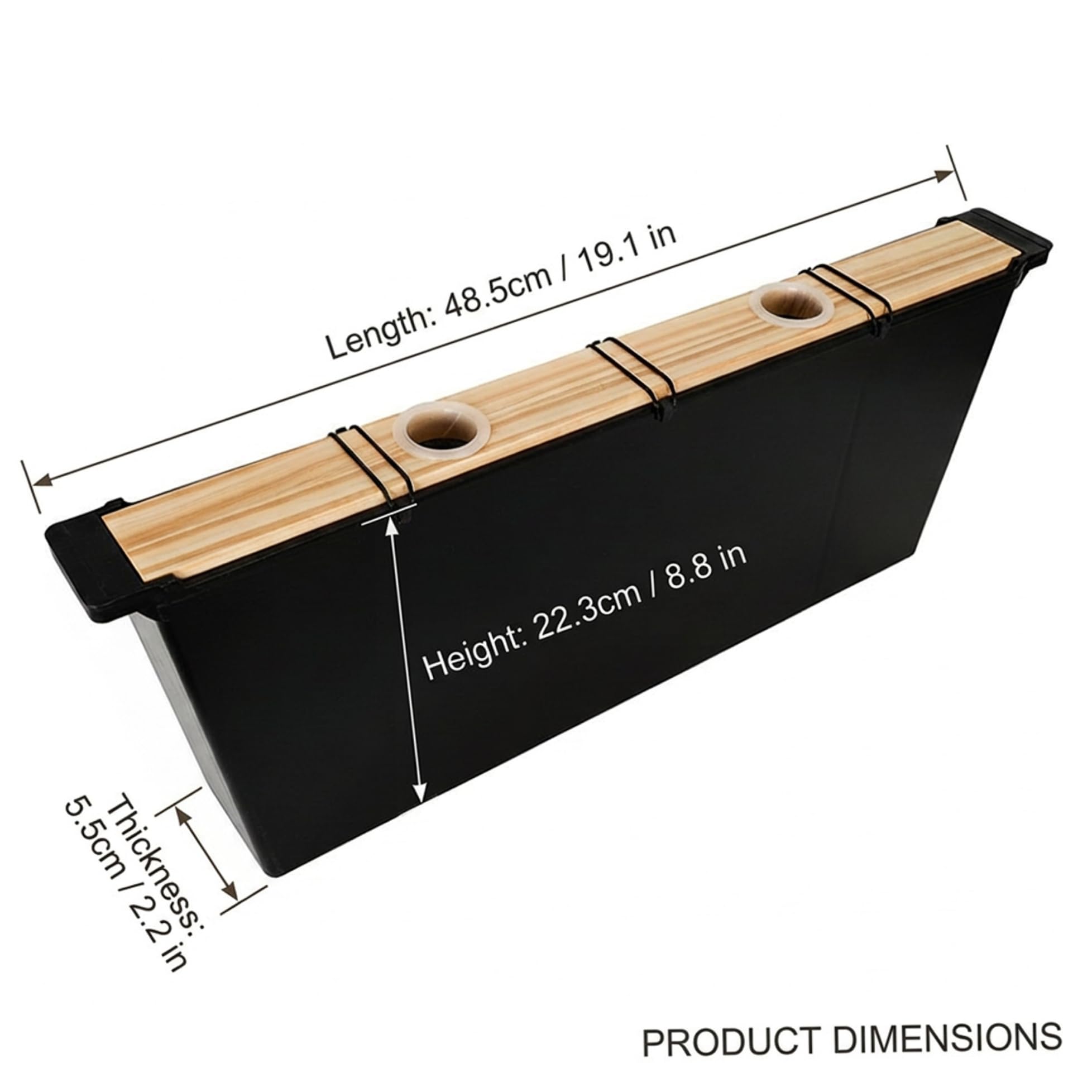 Nourrisseur à Abeilles en Bois de 3, 5 L avec Cadre de Ruche et Fixation sécurisée pour l'alimentation des Abeilles en Ruche Stable (Noir)