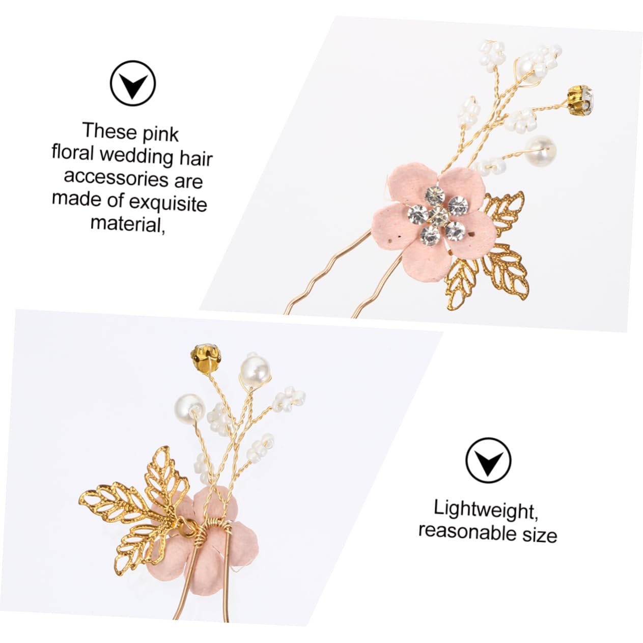 DOITOOL 8stücke Teiliges Aus Haarkämmen Und Haarnadeln Mit Rosa Blumen Für Hochzeiten Brautfrisuren Und Besondere Anlässe Für Braut Brautjungfern Und Fotografie