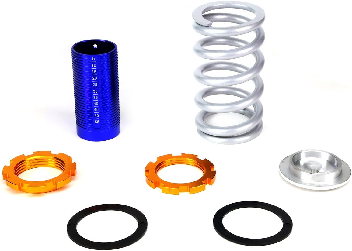 DNA MOTORING 4PCS Suspension Coilover Sleeves Spring Kit Compatible with 88-00 Civic / 93-97 Civic Del Sol / 88-91 CRX / 90-01 Integra, Silver, COIL-HC88-T22-SL