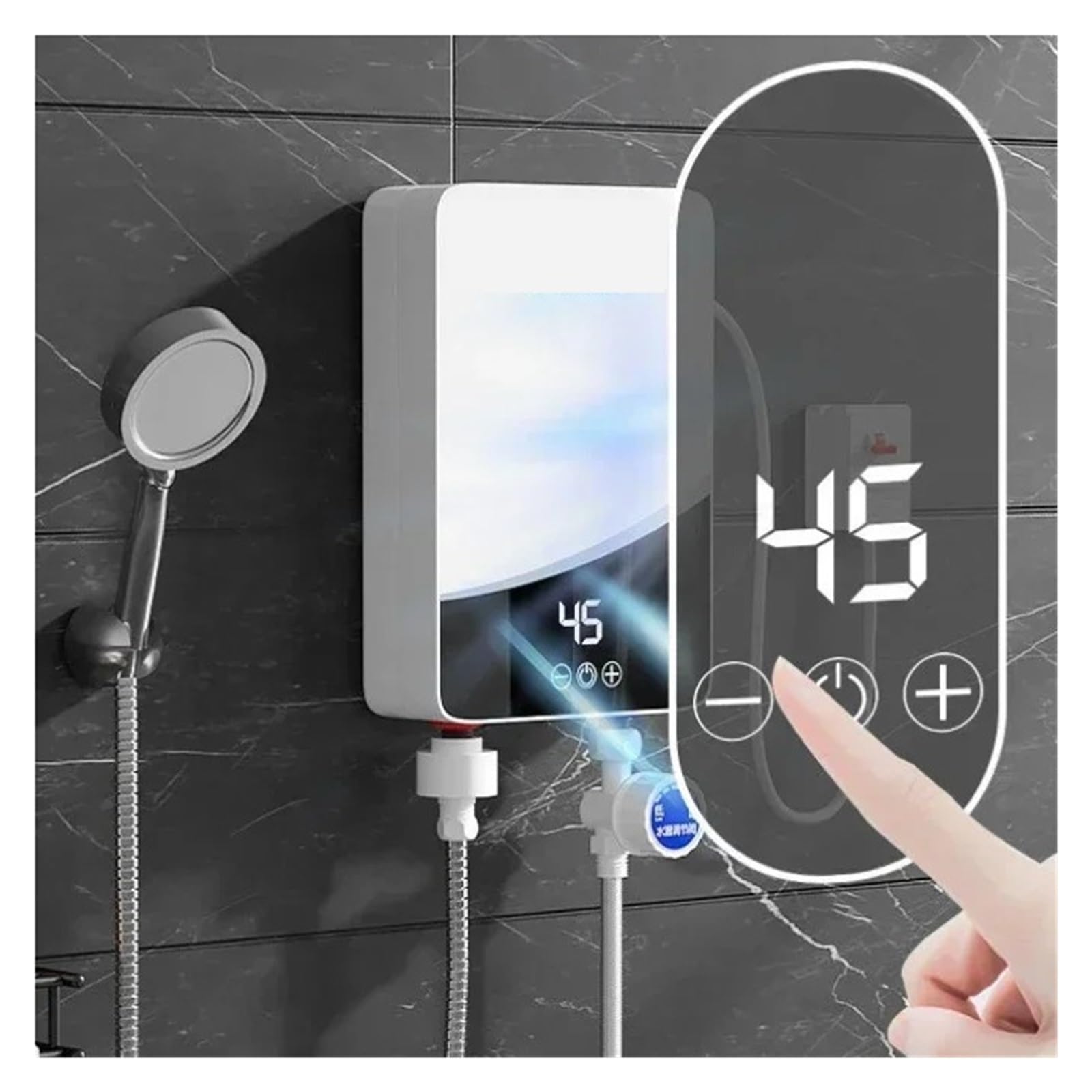 Elektryczny Bezzbiornikowy Podgrzewacz Wody Stała Temperatura Natychmiastowy Ciepłej Z Cyfrowym Wyświetlaczem Na Żądanie Szybko I Wygodnie