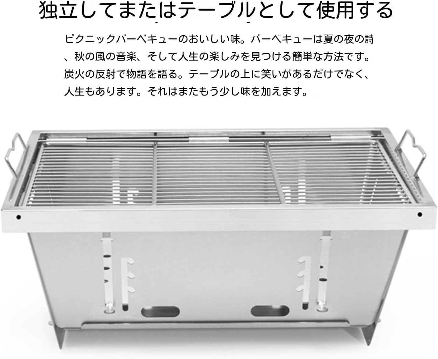 アウトドア料理 グリル,木炭 折りたたみ,折りたたみ バーベキュー グリル | 折り畳みハンドル付き、キャンプ、ピクニック、裏庭バー