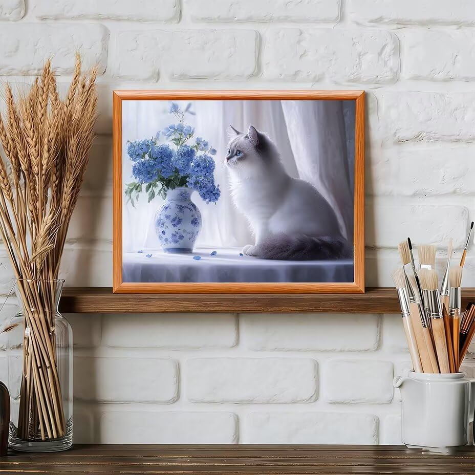 Pintar por numeros adultos gato cuadros DIY pintura acrilica kit completo 50x70cm 3