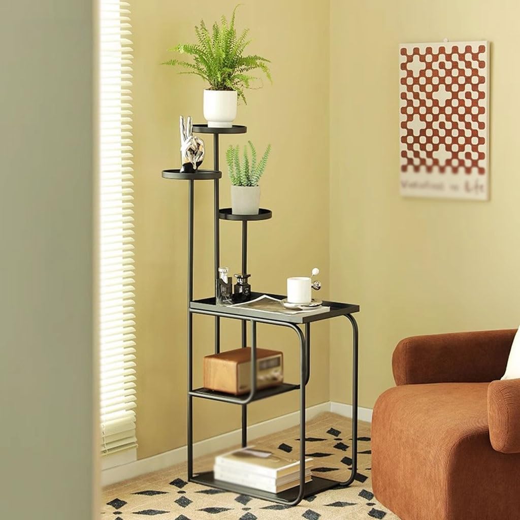 Multi Tiered Plant Stand Indoor Simple Multifunctional Balcony Flowerpot Flower Stand Living Room Leisure Storage Rack Sofa Stand Corner Outdoor Plant Stand
