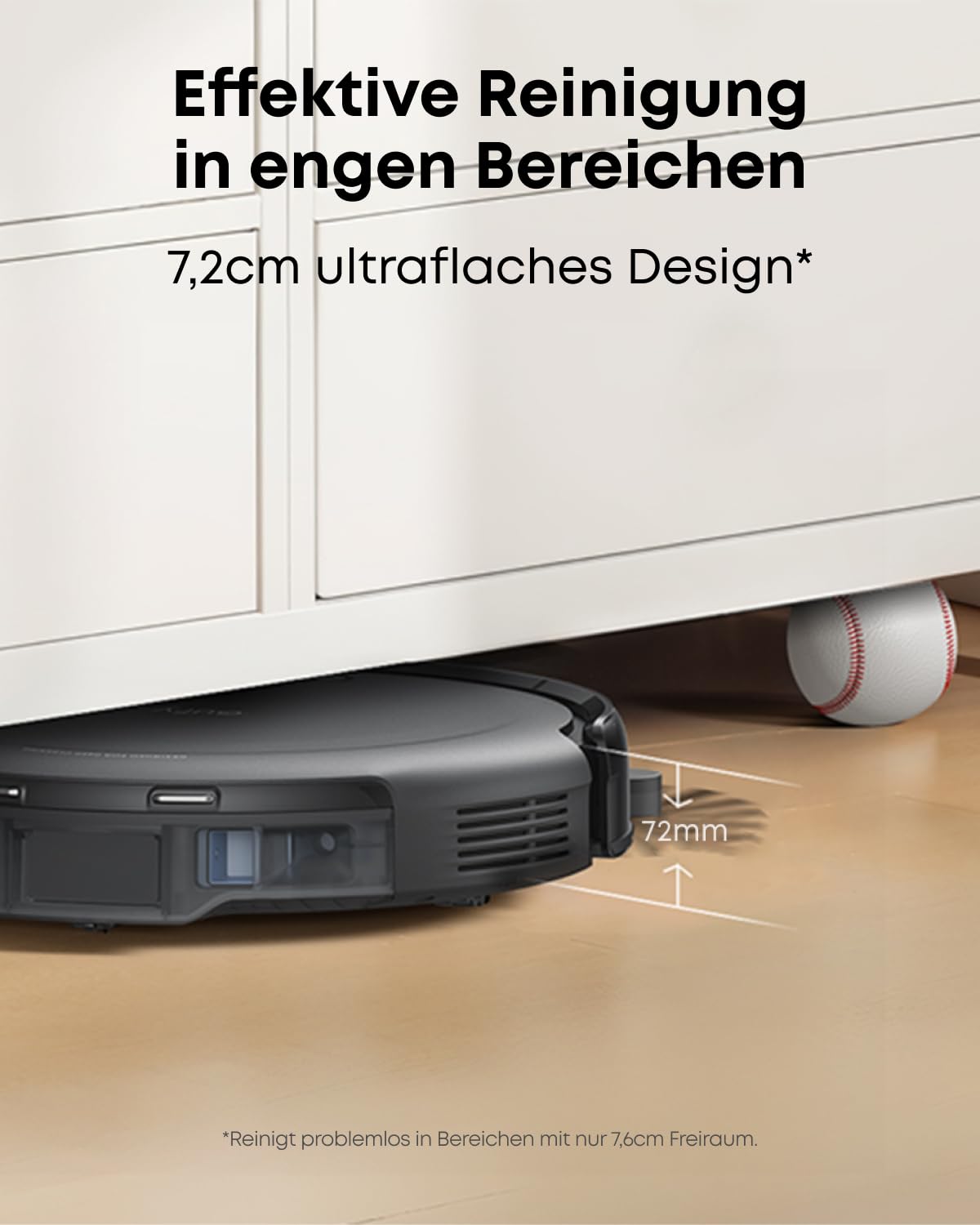 eufy C10 Saugroboter mit Automatischer Absaugstation, 7,2cm Ultraflaches Design, Teppichreinigung, Ausfahrbare Seitenbürste für Ecken, Automatische Entleerung, Punktlaser- & Infrarot-Navigation