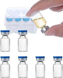zwcp 2ml Borosilicate Glass Injection Vials with Self-Healing Port & Flip-Off Sealed Caps - 10 Pack Sterile Lab Storage