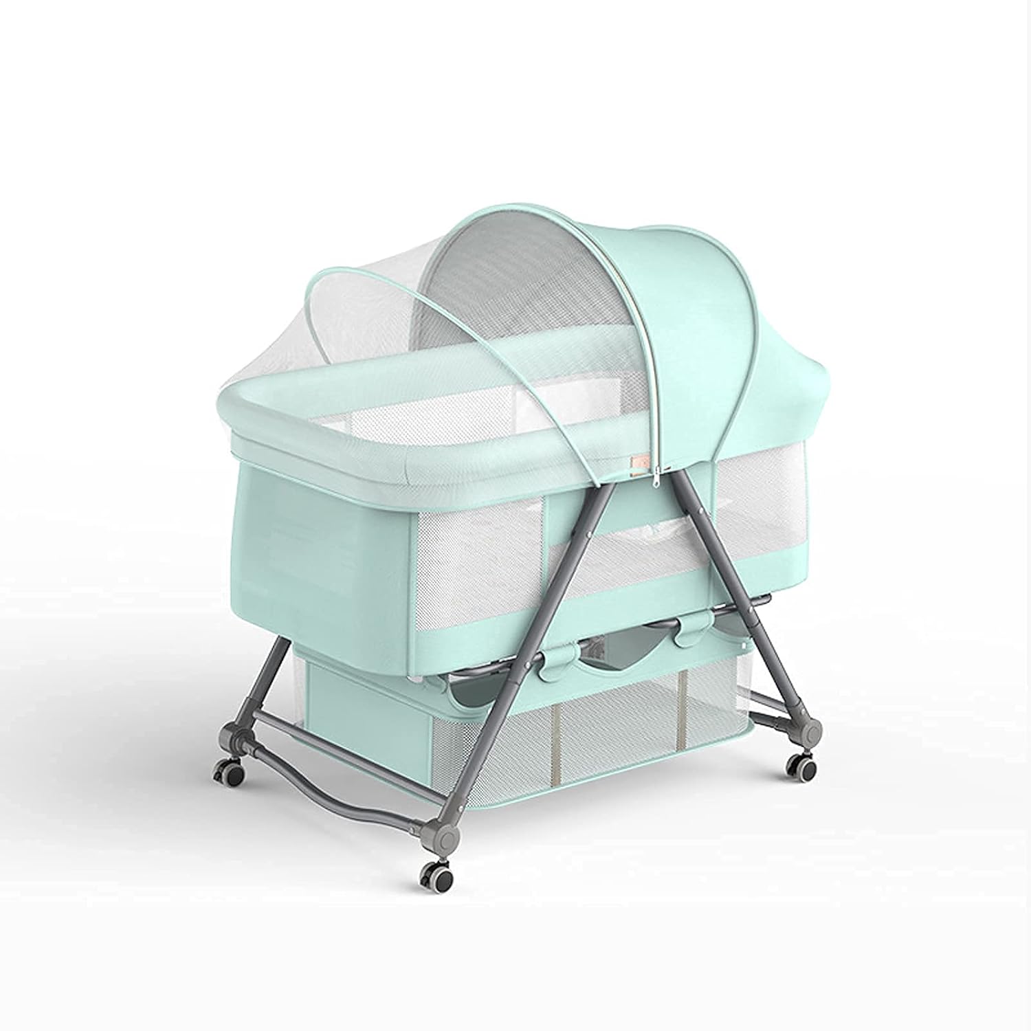 コンパクトベッドサイドベビーベッド、旅行用ベビーベッド、通気性