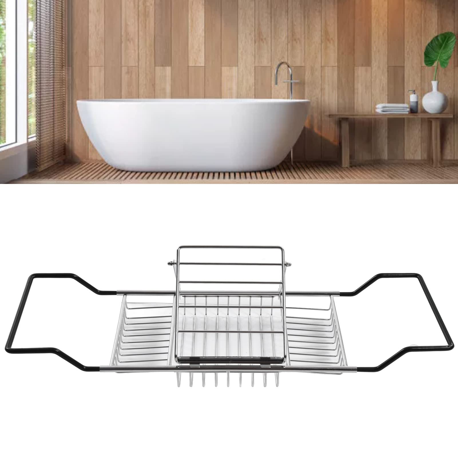 Tyenaza Plateau De Baignoire Rétractable – Support Réglable, Composants Amovibles, Acier Inoxydable 304