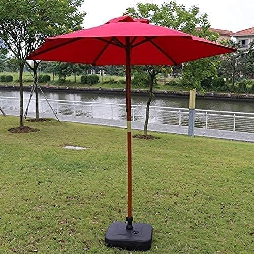 Housewares Sun Parasol Umbrella Garden Umbrellas 7ft Patio Umbrella Outdoor Garden Table Umbrella, Yard Camping Pool Umbrella with Solid Wood Bracket (Color : Off-White) (Wine Red)