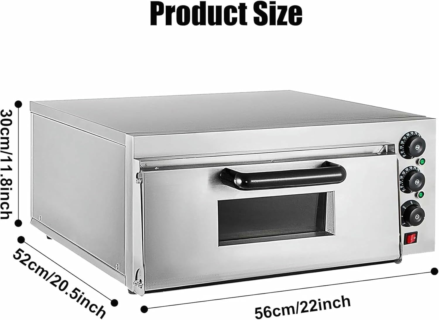 Commercial Electric Pizza Oven, Stainless Steel Indoor Pizza Maker for Restaurant and Home Use