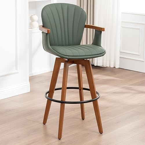 Miniatura 22 de LUNLING Taburetes de altura de mostrador de 26 pulgadas, taburetes de bar modernos de mediados de siglo, taburete de isla de cocina de piel