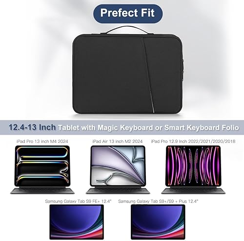 Miniatura 3 de Bolsa de transporte para tableta de 12.9 pulgadas para iPad Pro M4Air M2 13"Pro 12.9", Samsung Galaxy Tab S9+ S8+ S7+ Plus 12.4"Microsoft Surface