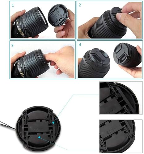Miniatura 8 de Tapa de lente de 2.047 in a presión central adecuada para Nikon y Canon y para Sony Cualquier lente con cámara de Ø 2.047 in. Tapa de lente de