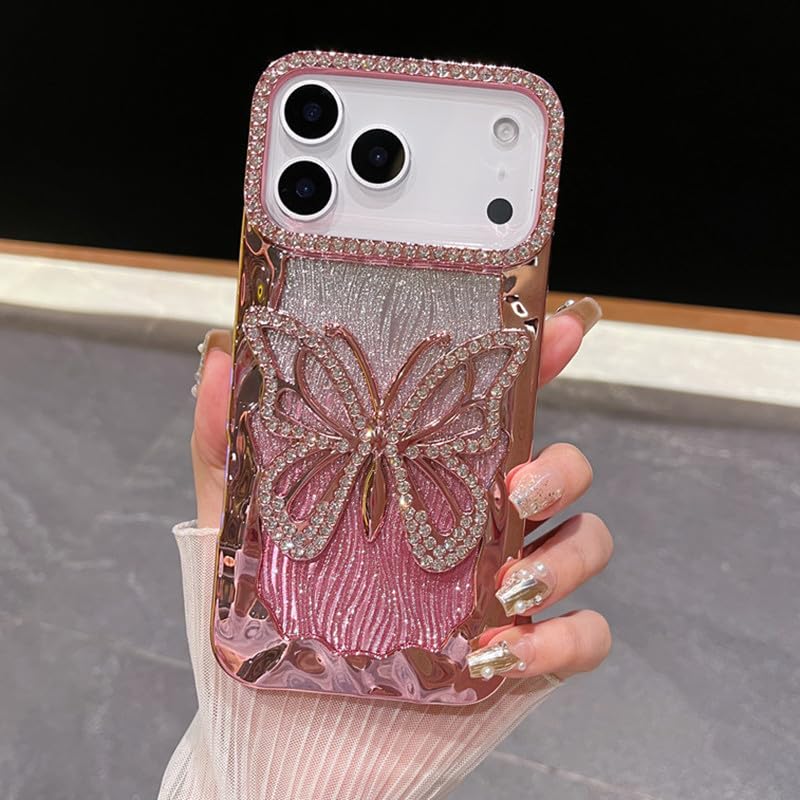 Coque fine rose motif papillon pour iPhone 17 Pro Max idéal au quotidien