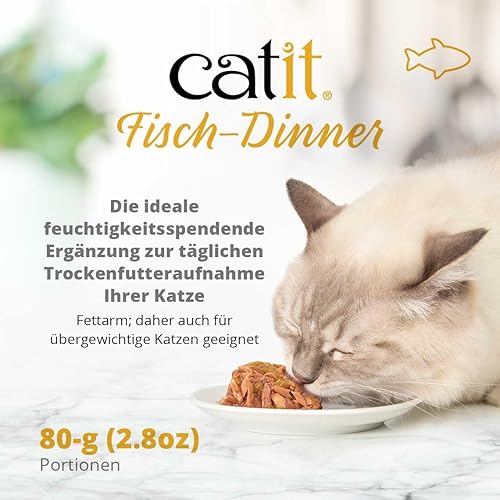 Miniatura 8 de Catit Cena de pescado con salmón y judías verdes - Alimento húmedo hidratante y saludable para gatos de todas las edades