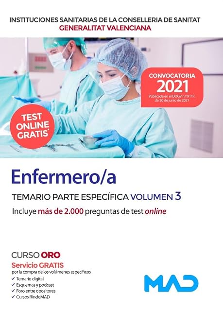 Portada de Enfermero/a de Instituciones Sanitarias de la Conselleria de Sanitat de la Generalitat Valenciana. Temario parte específica vol 3