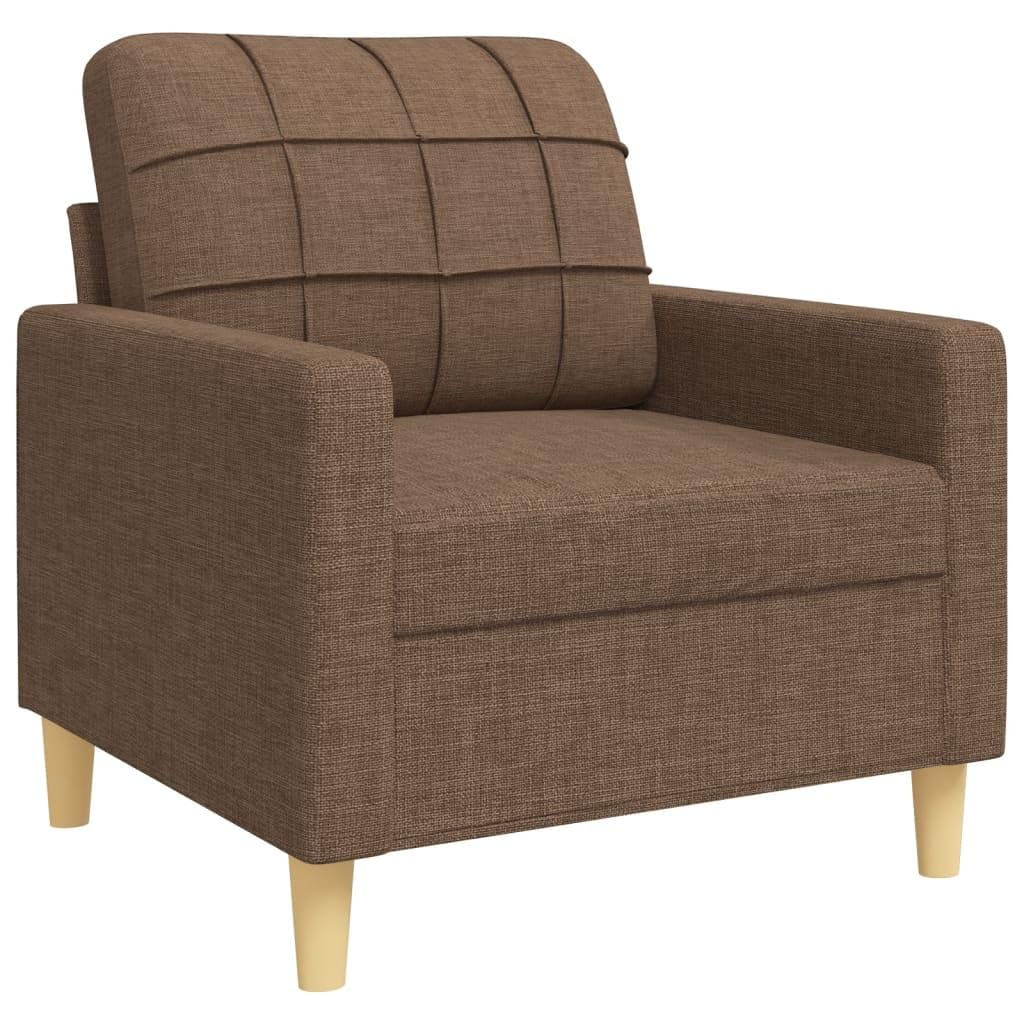 Hothingwell Sofa 3-osobowa brązowa tkanina poliestrowa