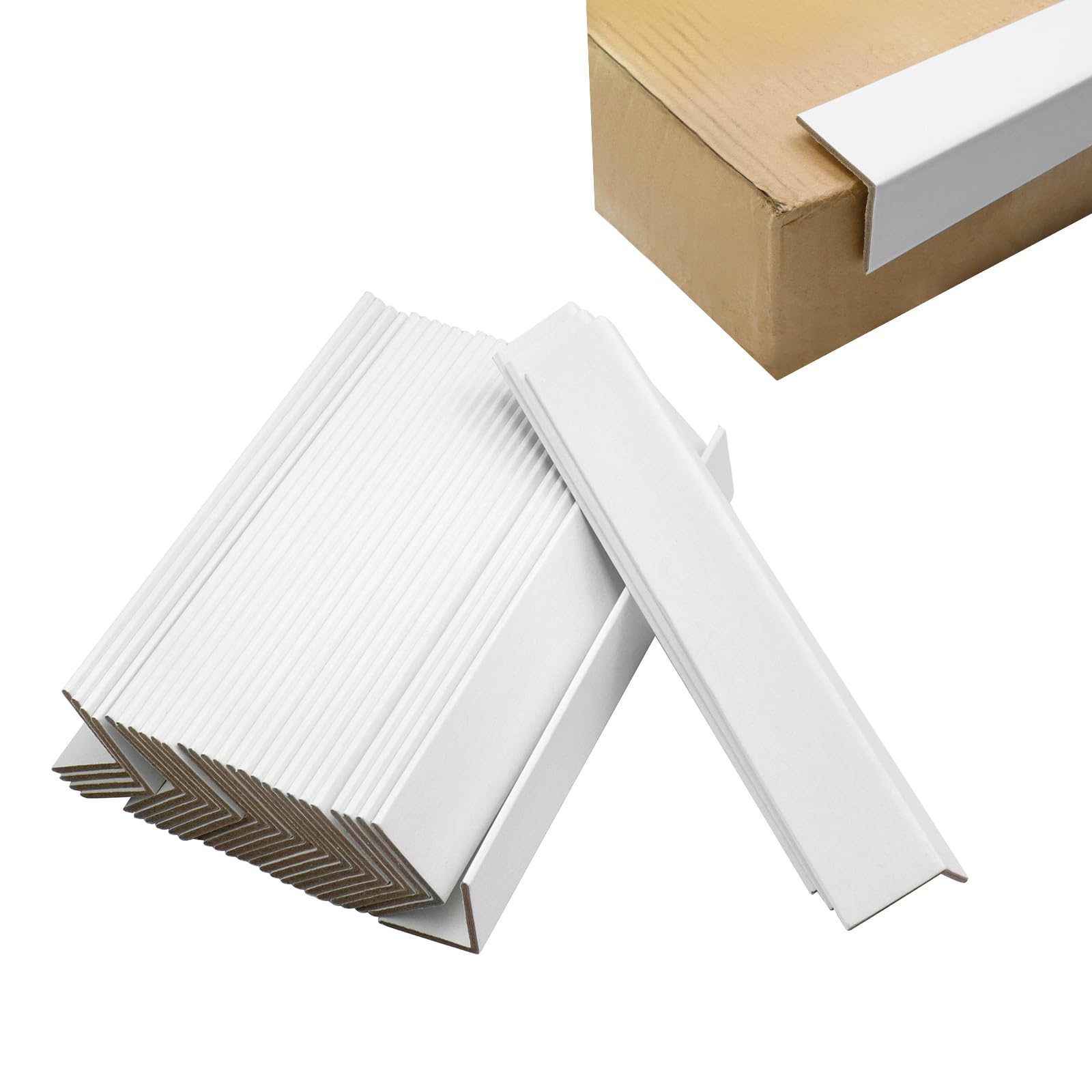 Chinflly Cardboard Edge Protectors,2" x 2" x 11.81" 4 mm Thickness L Shaped Package Frame Protectors V-Board Edge Guards for Logistics Shipping