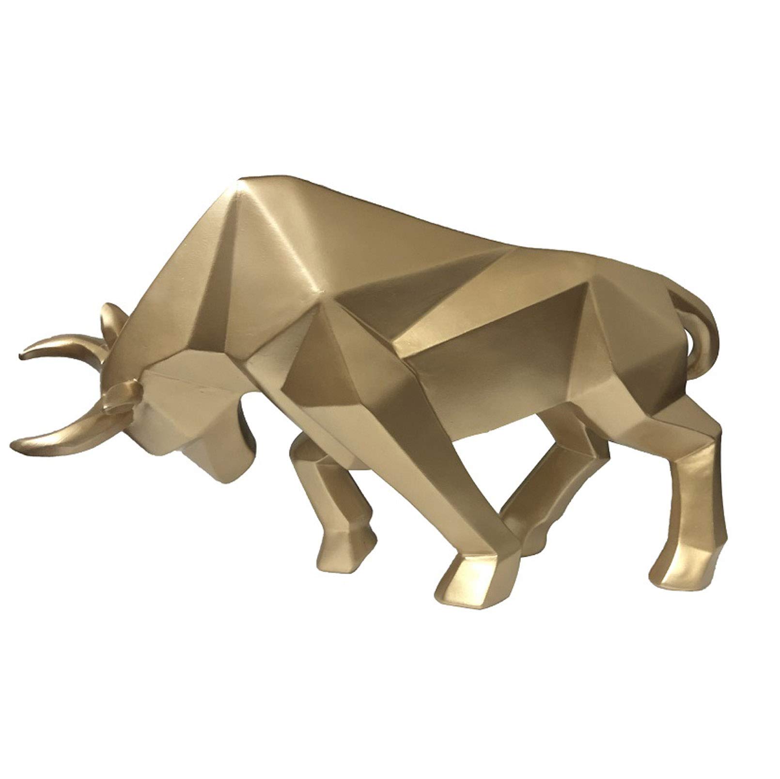 Vinbcorw Gold Bull Statue, Resin, Bulls Sculpture, Bull Bull Sculpture Home Decoration, Stock Market, Lucky Statues, Abstract Figure, Business Gift, Home Decoration, Modern Accessories,