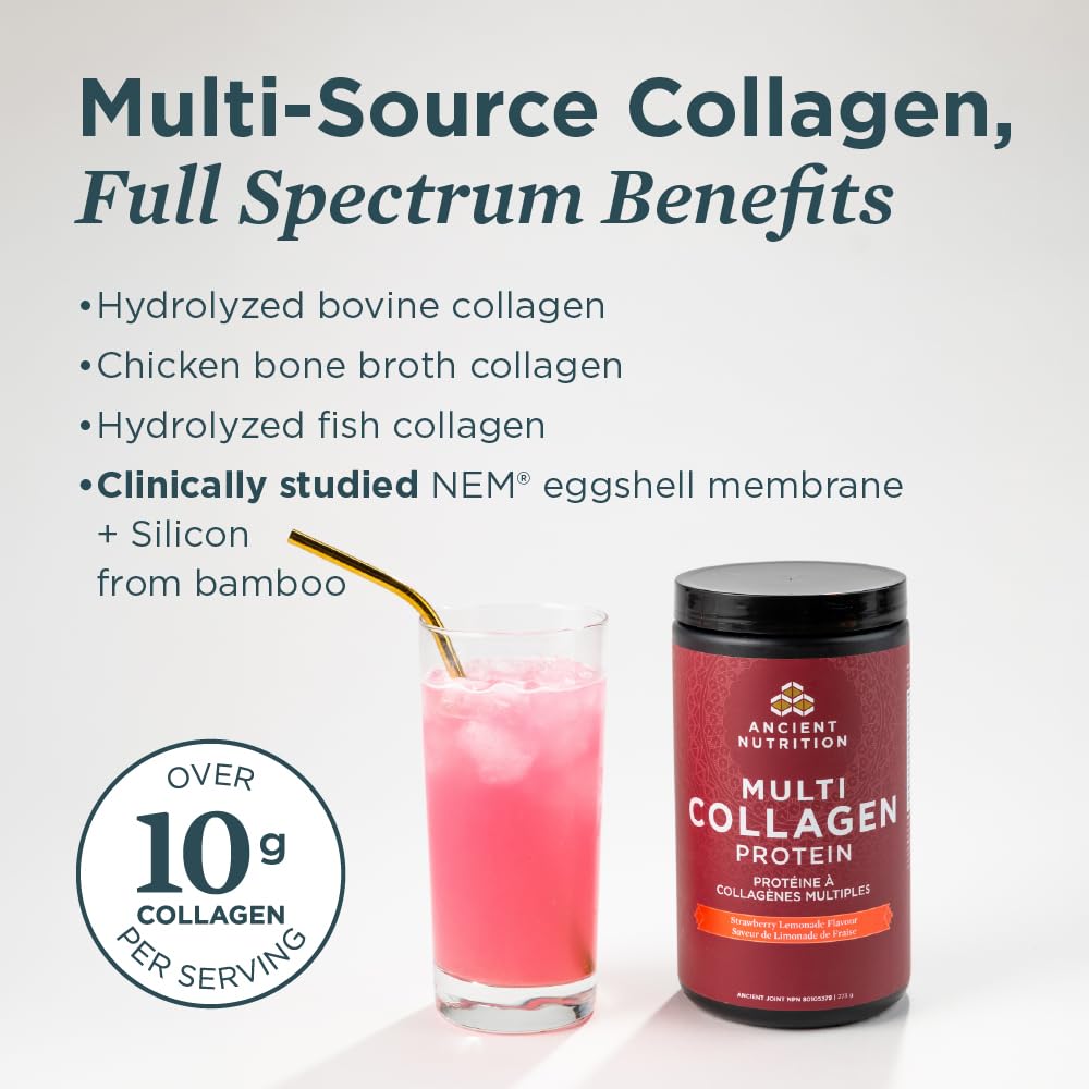 Ancient Nutrition Multi Collagen Protein - Strawberry 273g