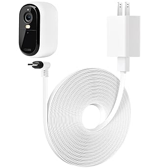 25FT كابل الطاقة متوافق مع Arlo Essential 2 K كاميرا الأمن في الهواء الطلق الجيل الثاني، كابل شحن مسطح، سلك الطاقة في الهواء الطلق مانعة لتسرب الماء شحن الكاميرا الخاصة بك باستمرار