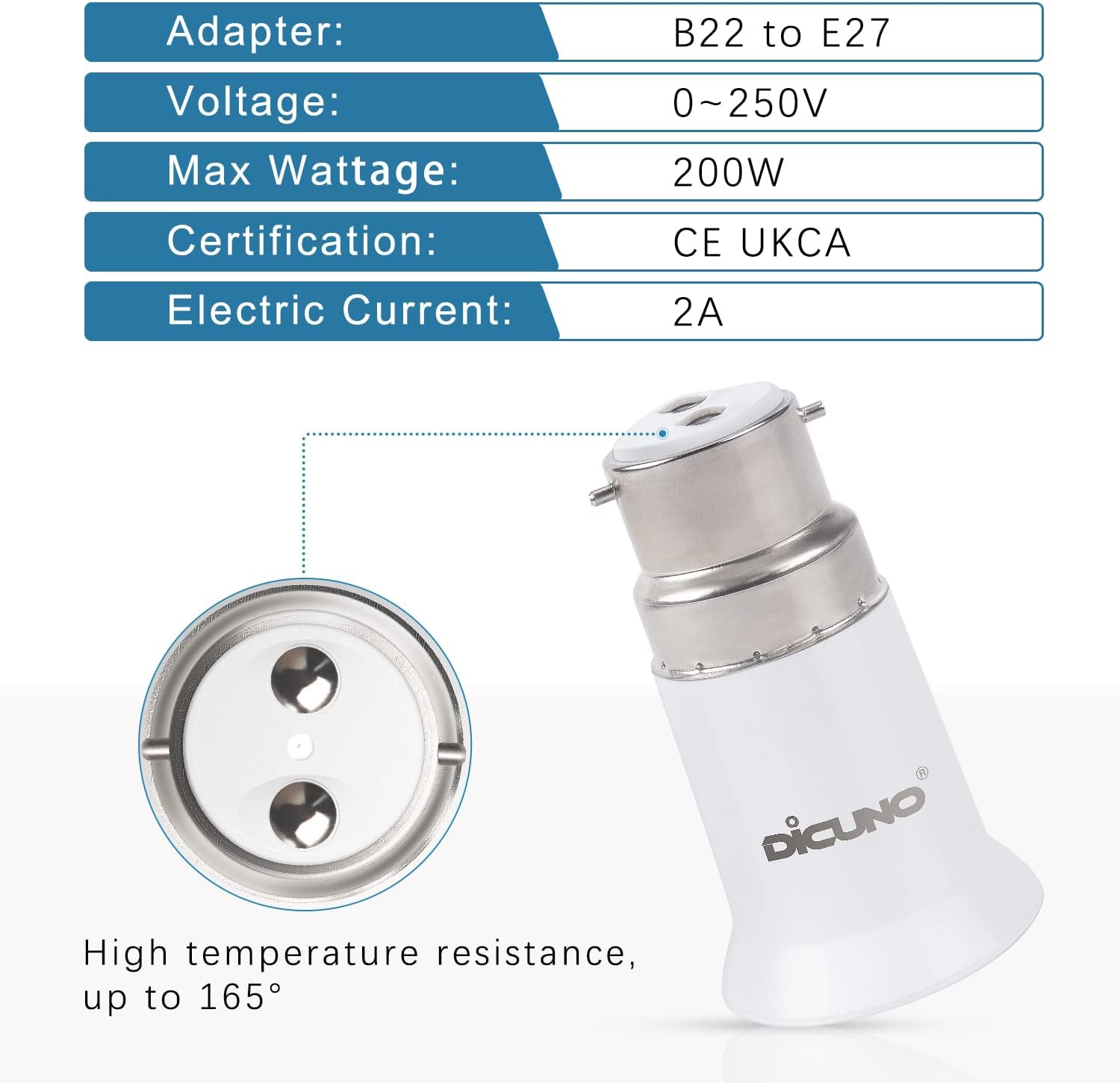 DiCUNO B22 to E27 Socket Converter, Socket Adapter, Bayonet to Screw Edison - Image 4