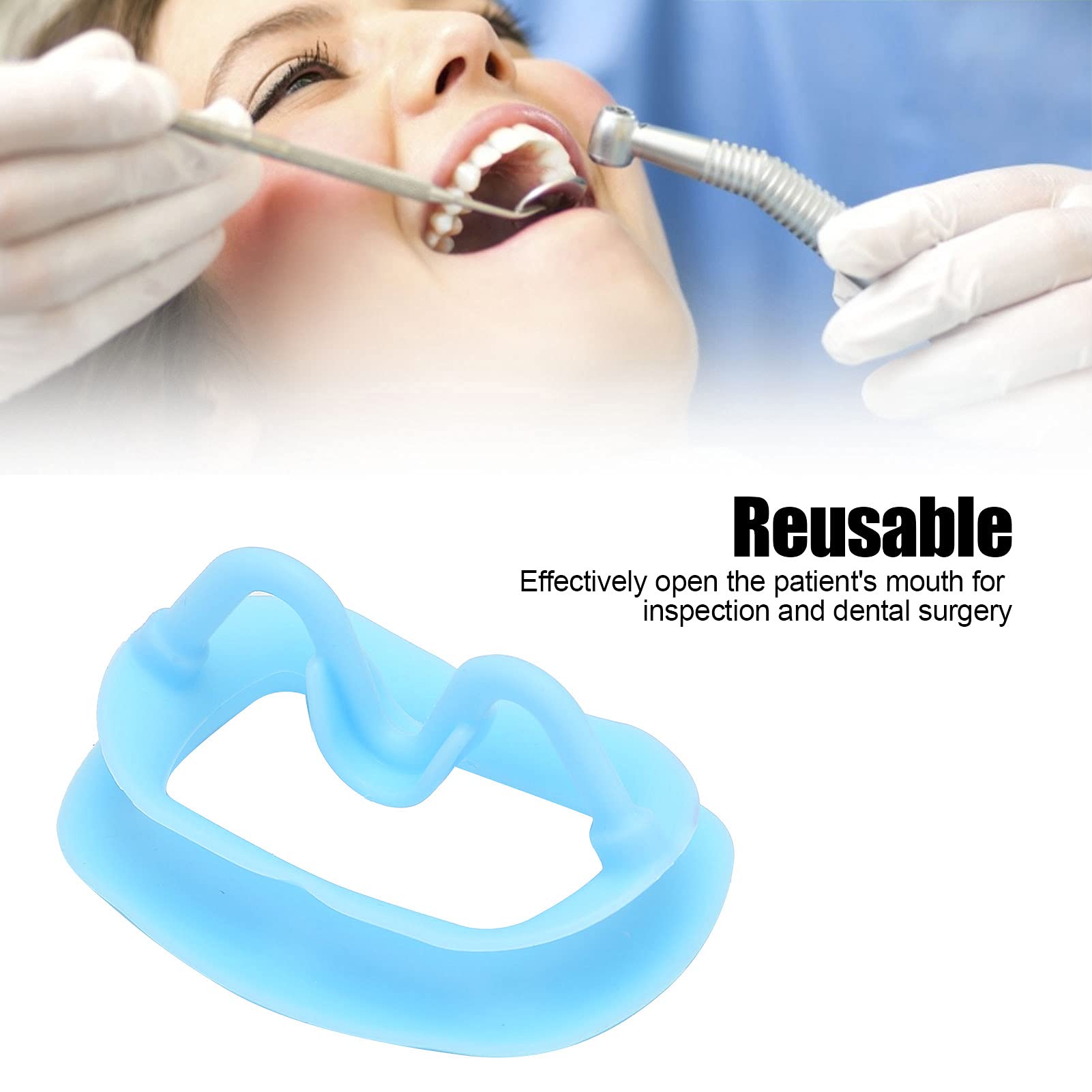 2 Stück Mundöffner, Silikon Wangenhalter Wiederverwendbare Tragbare Dental Mund Wange Flexibler Retracto für die Orale Inspektion Mundschutz Herausforderungsspiel(Blau)