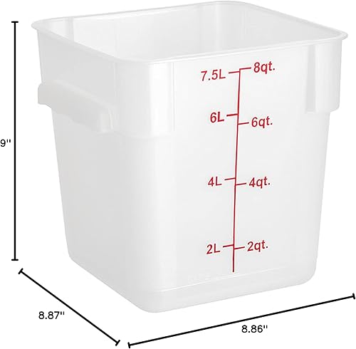 Miniatura 7 de TrueCraftware Tapa cuadrada de plástico rojo para contenedor de 6 y 8 cuartos de galón, contenedor cuadrado de almacenamiento de alimentos, 1 pieza