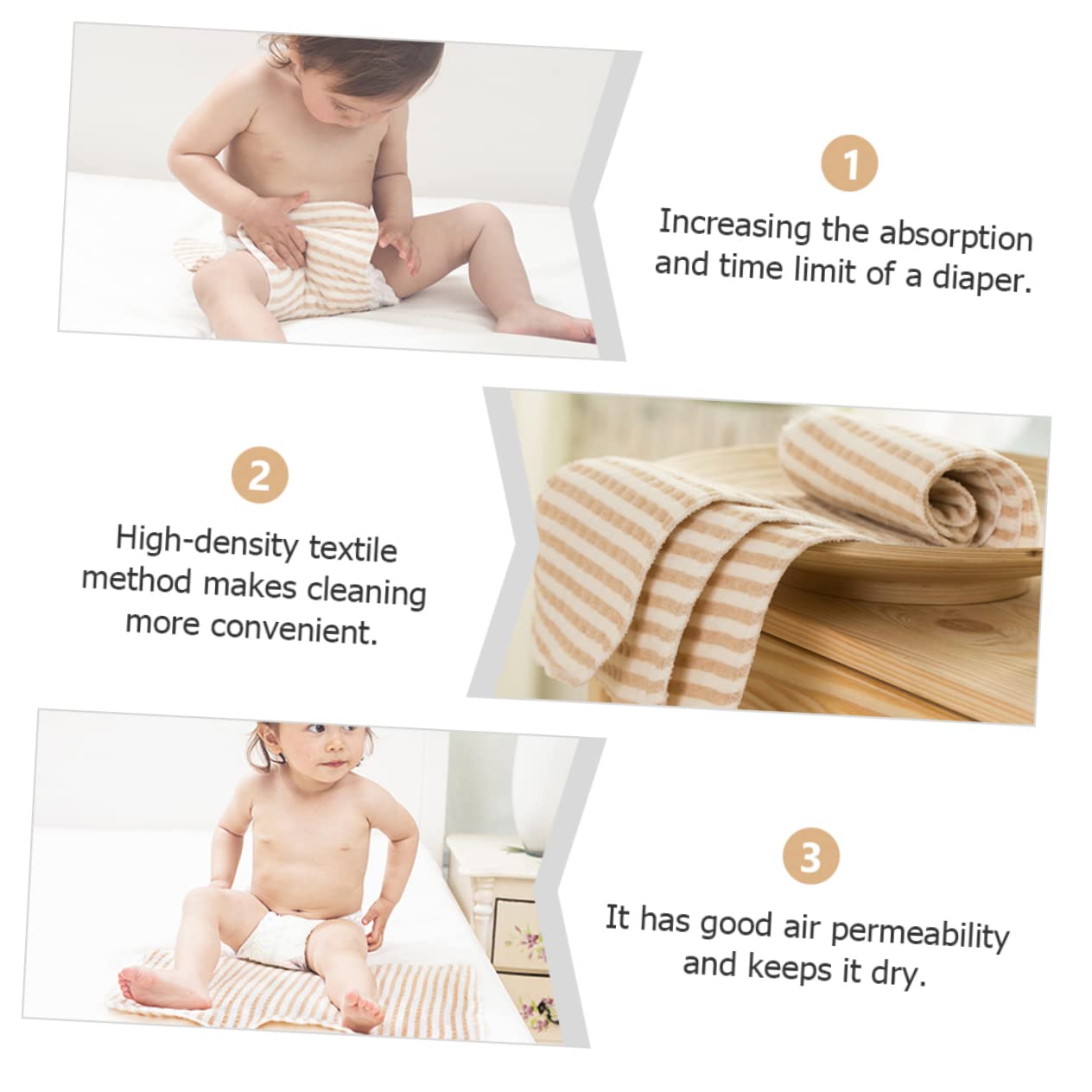 VICASKY Lot de 4 Doublures de Couches Lavables Bébé, Inserts Absorbants Anti-fuites, Tissu Doux 100% Coton, Usage Nuit et Jour, Protection Peau Sensible, Réutilisables pour -né