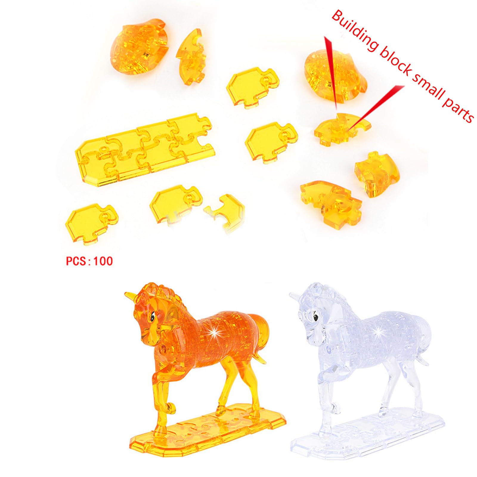 ☆crystal☆ Amazon.com: BTYYIHEX 3D Crystal Horse Puzzle, Crystal Puzzle