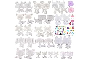 Custom Figure White Base , 30 Piece DIY Blank Canvas Dog Cat LPS Accessories