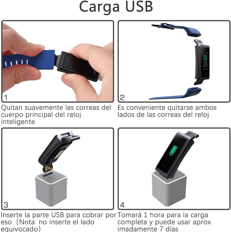 Kungix Pulsera Inteligente IP68 Impermeable Smartwatch, Pulsera Actividad  Inteligente con Monitor Ritmo Cardíaco, Fotografía Remota y Monitoreo de  Pasos para Hombres y Mujeres (Azul) : Amazon.com.mx: Deportes y Aire Libre