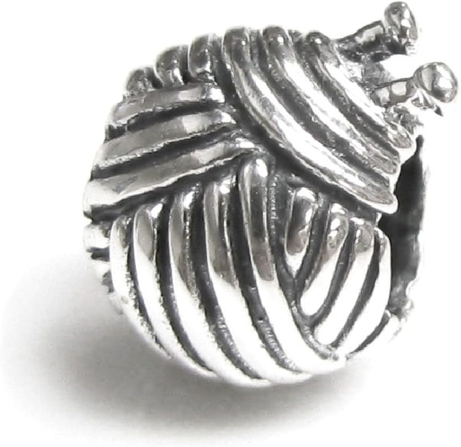 Dreambell 925 Sterling Silver Knitting Wool Ball Bead for European Charm Bracelet