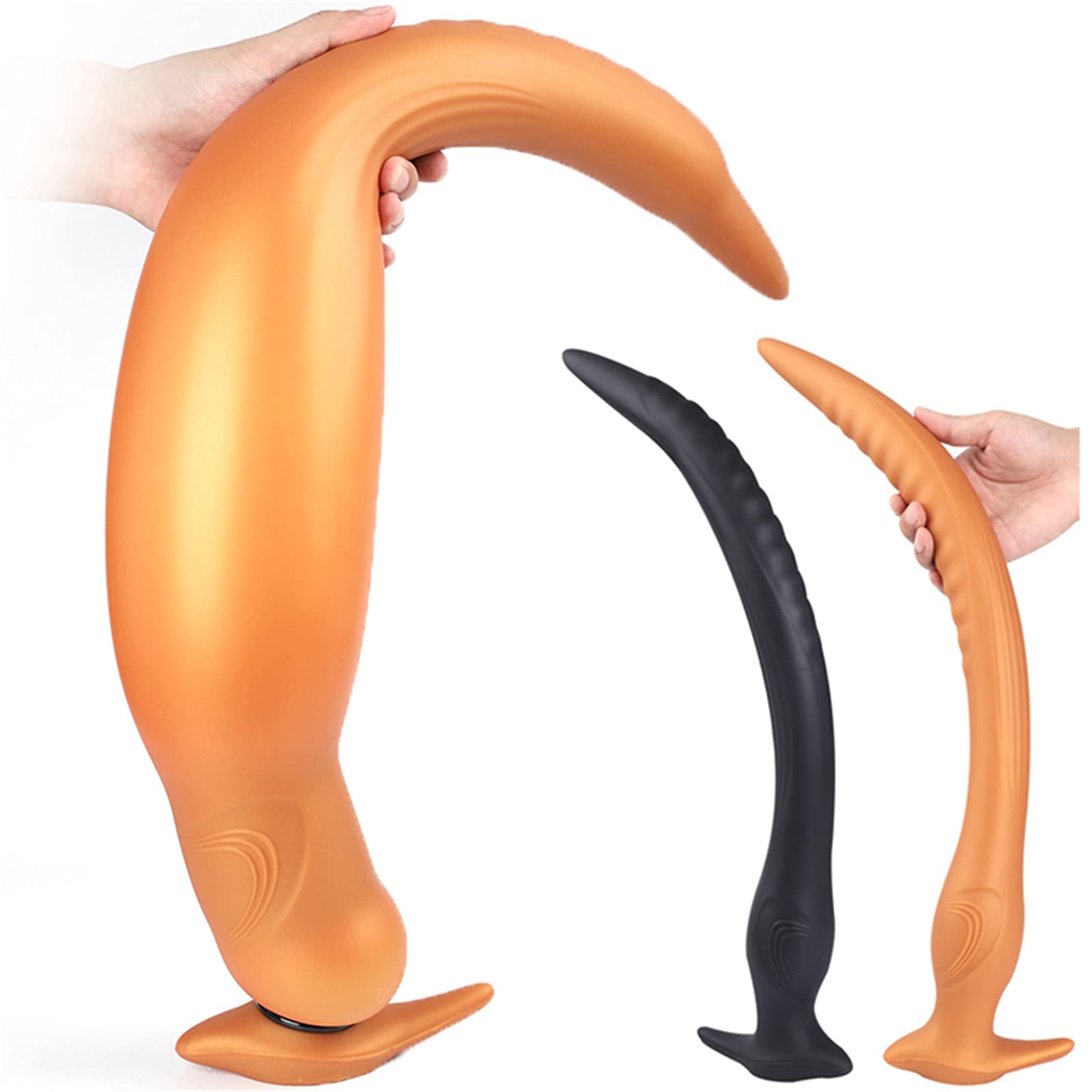 Analplug Aufblasbar Groß Super Lange Anal Plug Riesen Dildo Flüssiges Kieselgel Butt Plug Prostata Massagegerät Anus Dilatator Vaginaler Stimulator Für Männer Und Frauen Masturbator,Schwarz hohl,M