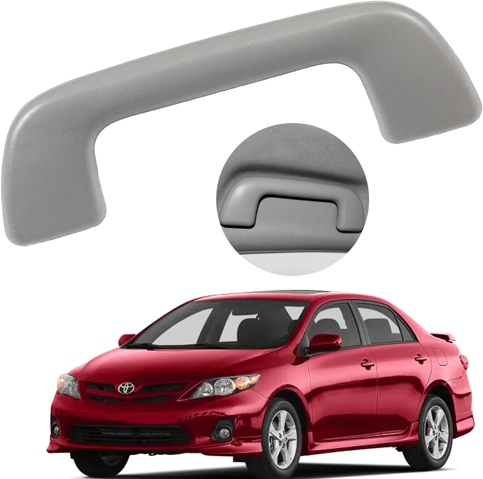 E-Vniko Front Roof Pull Grab Handle Compatible for Toyota Corolla Rav4 Yaris Vios Replace 74610-52020 Gray Grab Rail Handle Front Handrail Without Hook 1Pcs