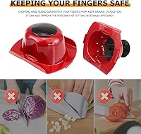 Vista 6 de DOERDO - Soporte de seguridad alimentaria para mandolina, cortador de alimentos, protector de dedos, protector de dedos para cortar verduras, rojo