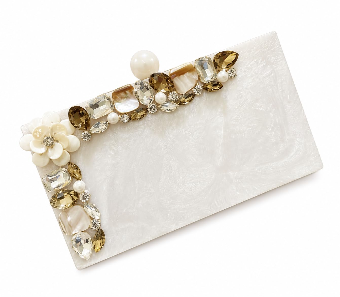 tz handicraft Resin Clutch For Women Daily Use Crystals & Mother of Pearl Work Elegant Bridal Clutch Bridesmaid Gift Party Handbag Stylish Purse for Wedding-picture-43