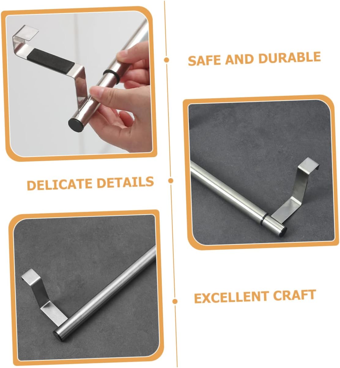 Stainless Steel Towel Rack Telescopic, Nail Free, Cabinet Door