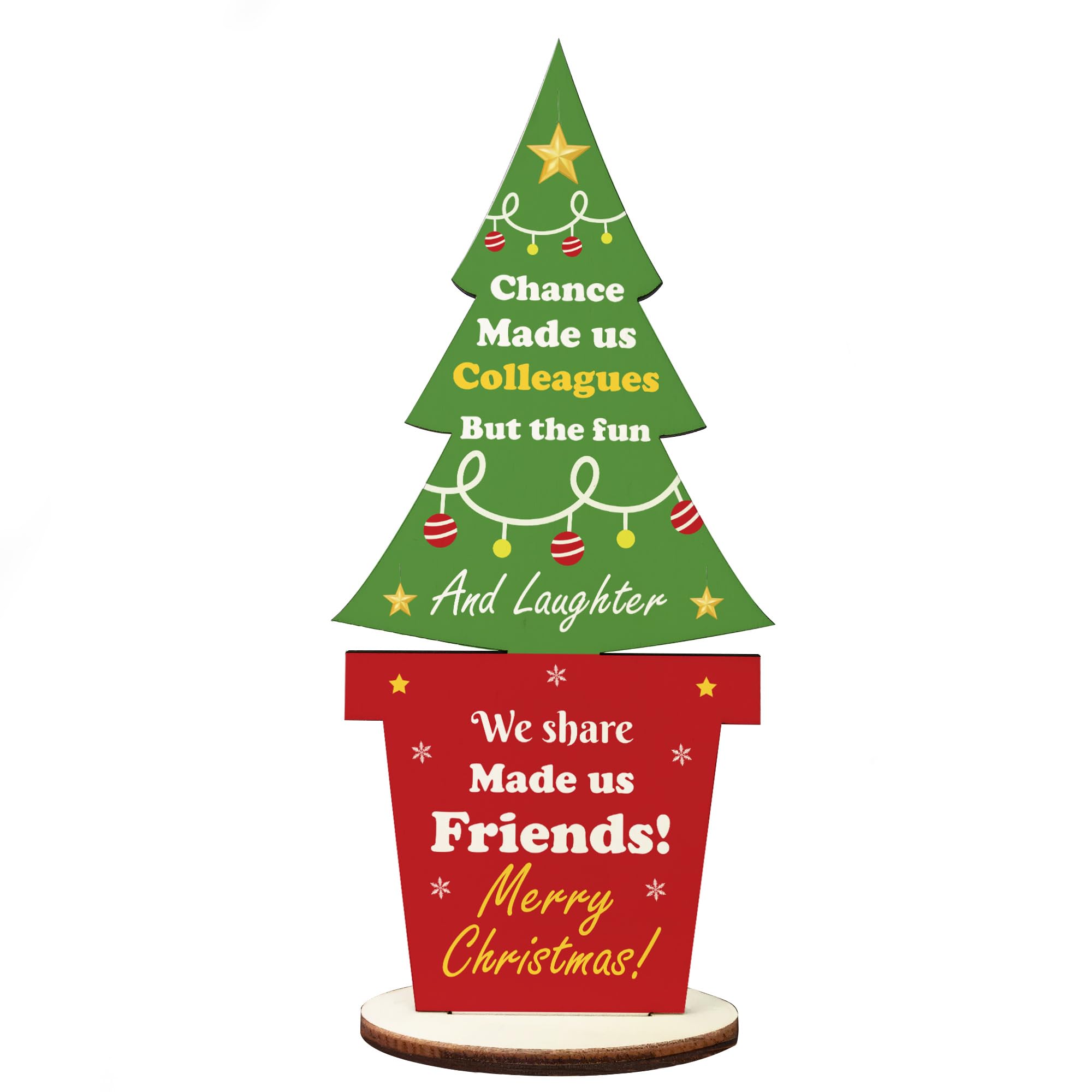 Red Ocean Chance Made Us Colleague Gift For Christmas Wood Christmas Tree from B&Q