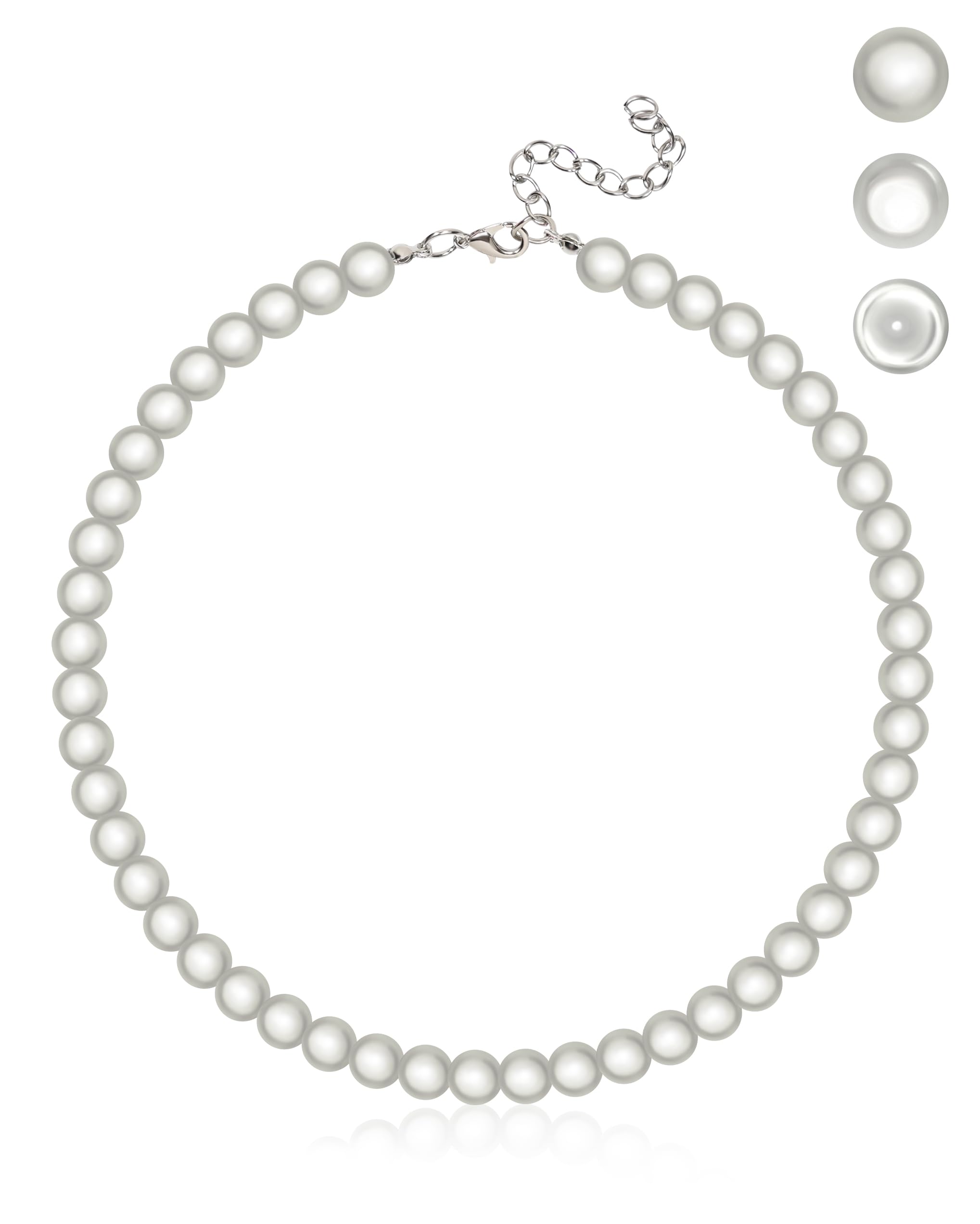 JENSVOIR Miracle Beads Necklace for Women - Iridescent Beads Necklace Chocker 3D Shifting-color Glistening Under Sunshine and Light