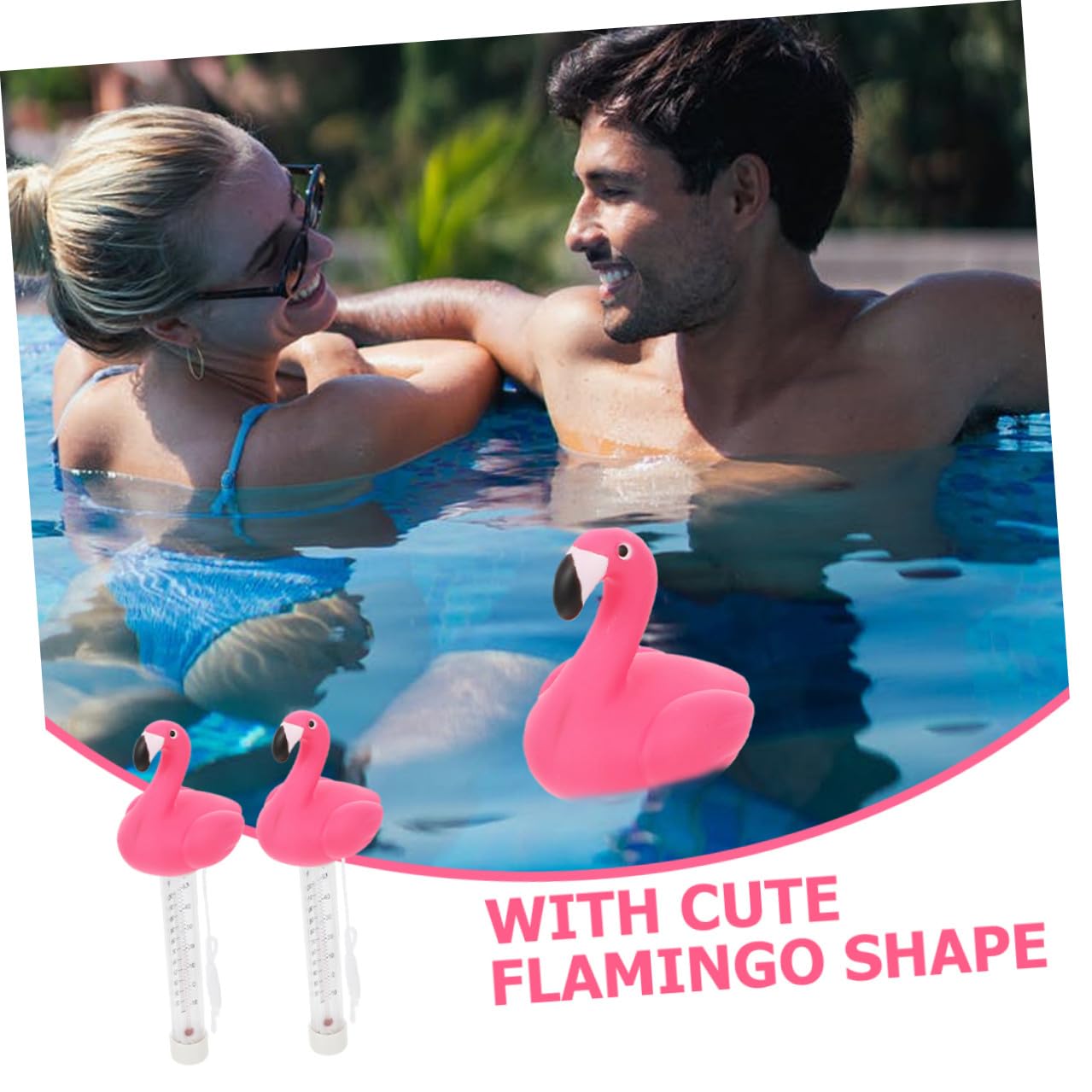 BESPORTBLE 2pcs Floating Pool Thermometer for Cold Plunge and Hot Tub, Water Temperature Thermometer for Spa and Bath with Decorative Flamingo Design