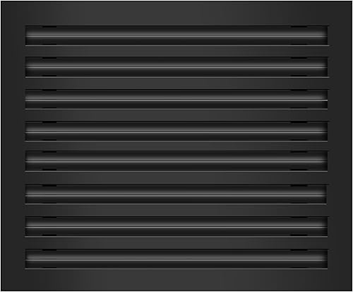 Cubierta de ventilación de CA moderna de 20x16 - Ventilación de aire negra decorativa - Difusor de ranura lineal estándar - Rejilla de registro para