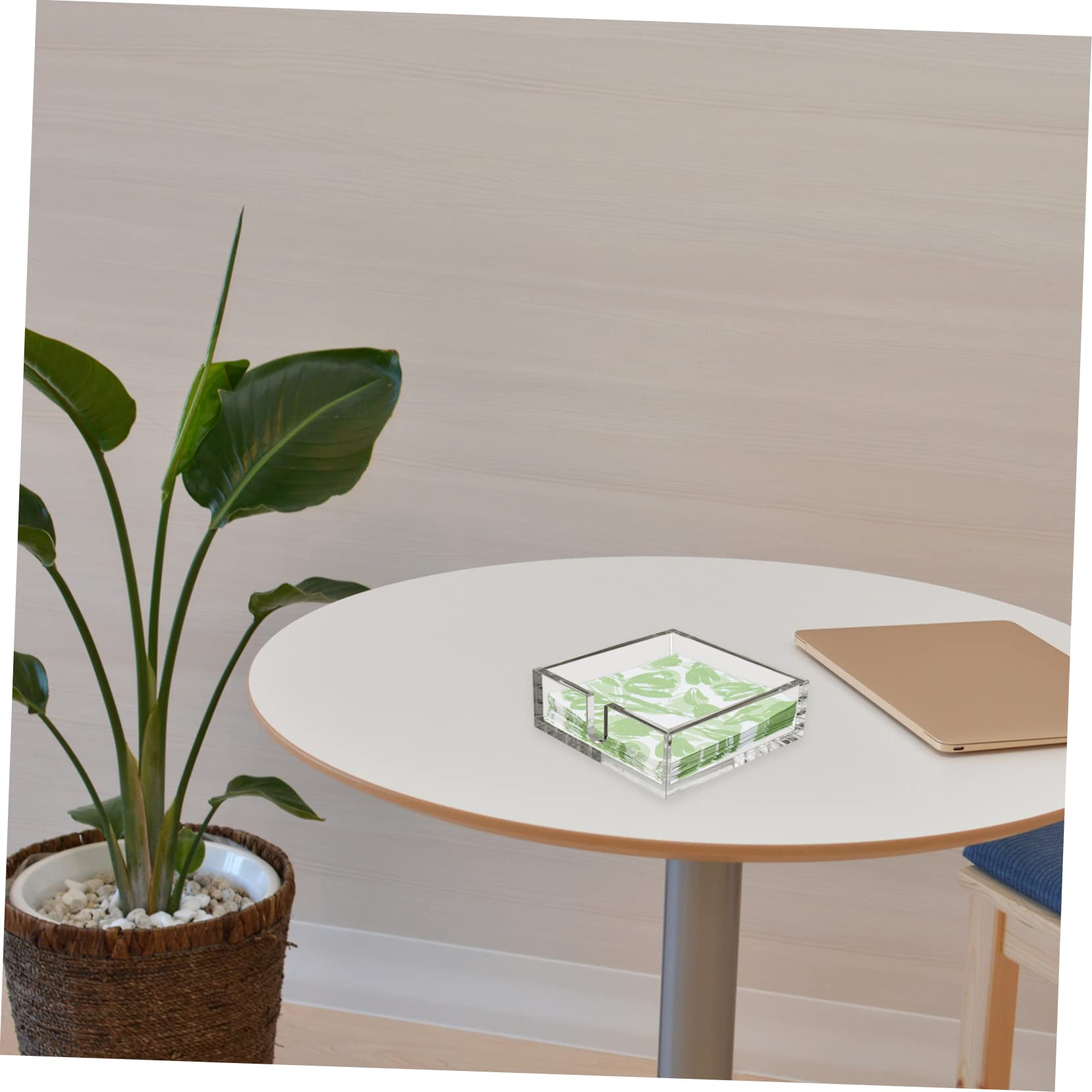 SOLUSTRE Porta Servilletas Mesa Acrílico Transparente Organizador Para Restaurante Cocktail Compacto Resistente Decorativo