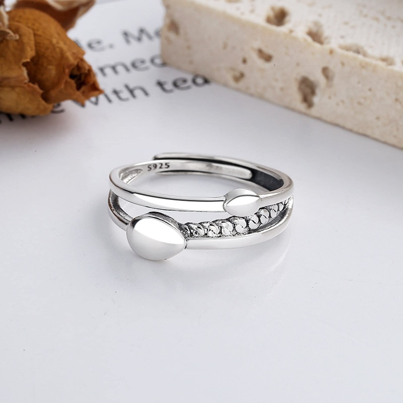 Anello eternità in Argento Sterling, Anelli per Coppie Carini FEDI Nuziali con Anelli Incrociati Irregolari Misura Regolabile