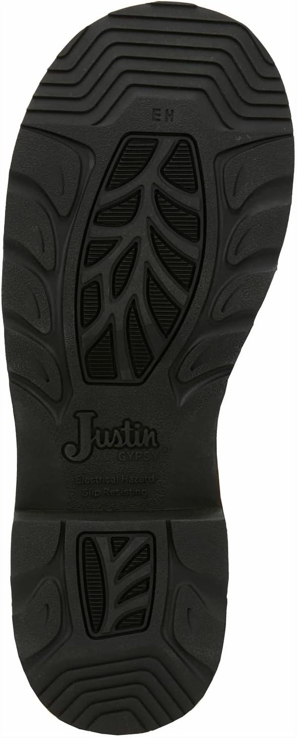 Justin Katerina 6" Steel Toe Waterproof Work Boot - Women's Lace-Up, Floral Stitch, J-Flex Comfort, Durable Leather Exterior