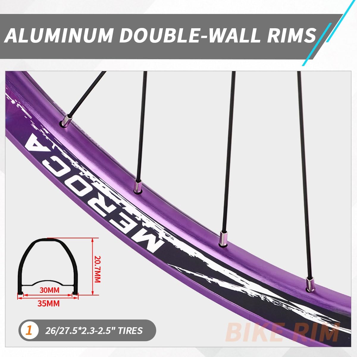 Ruedas Traseras De Bicicleta De Montaña 26 27,5 Pulgadas Llanta De Doble Capa De Aluminio Trail/Off-Road XC/Am/DH 10 * 135Mm QR Freno De Disco Casete De Velocidad 7-11 HG