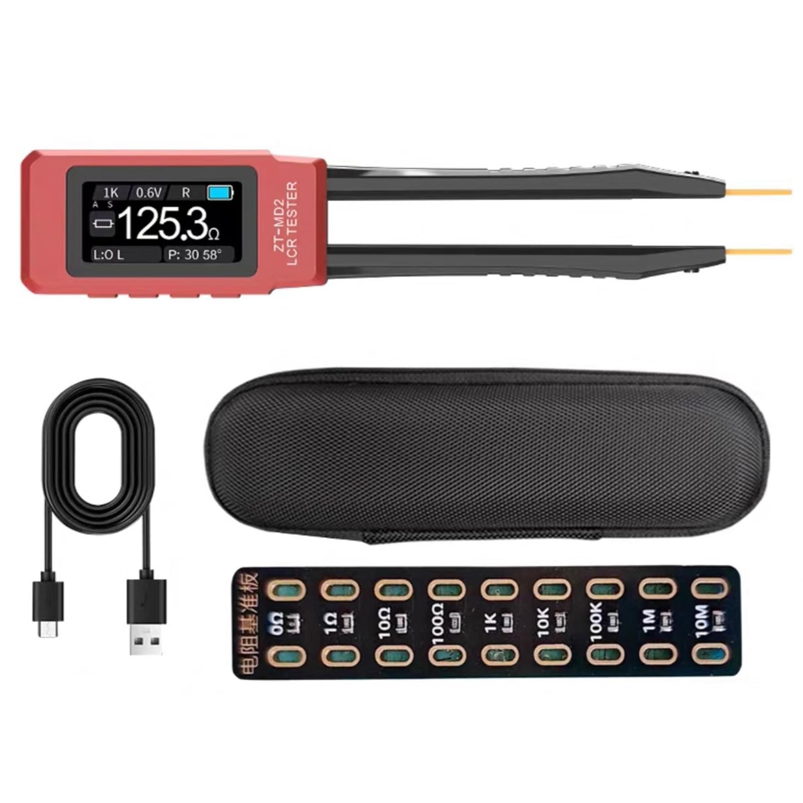 Buxuaaaa Set 2 Multifunctional Component Checker Diode Voltages Resistance Inductance Capacitance Tester Tweezer Bridge Portable Digital Multimeter
