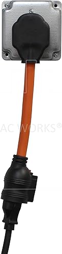 Miniatura 10 de AC WORKS Cable adaptador hembra doméstico de 4 clavijas de 220 voltios a 120 voltios 1520 amperios (4 clavijas 14-50 salidas a (4) hogares)